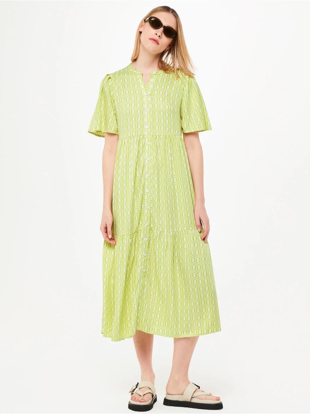 NWT Whistles link check trapeze dress 6